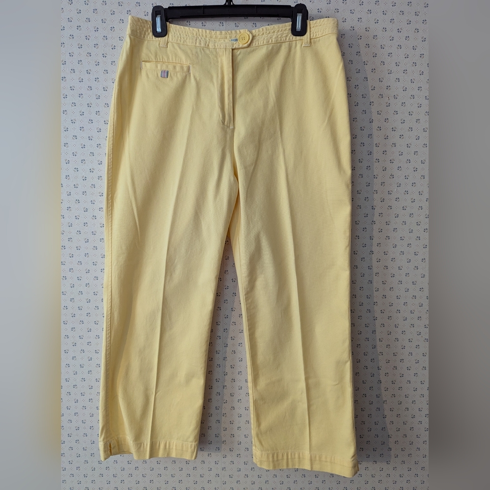 💛 Pants Crazy Horse Liz Claiborne Size 12 Yellow Trousers Classic Preppy